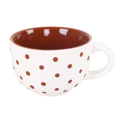 23oz bowl shaped glossy solid color thick jumbo custom emblem slogan printed ceramic cappuccino soup mug